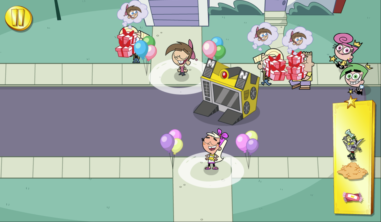 The Fairly OddParents Birthday Battle Game Screenshot.