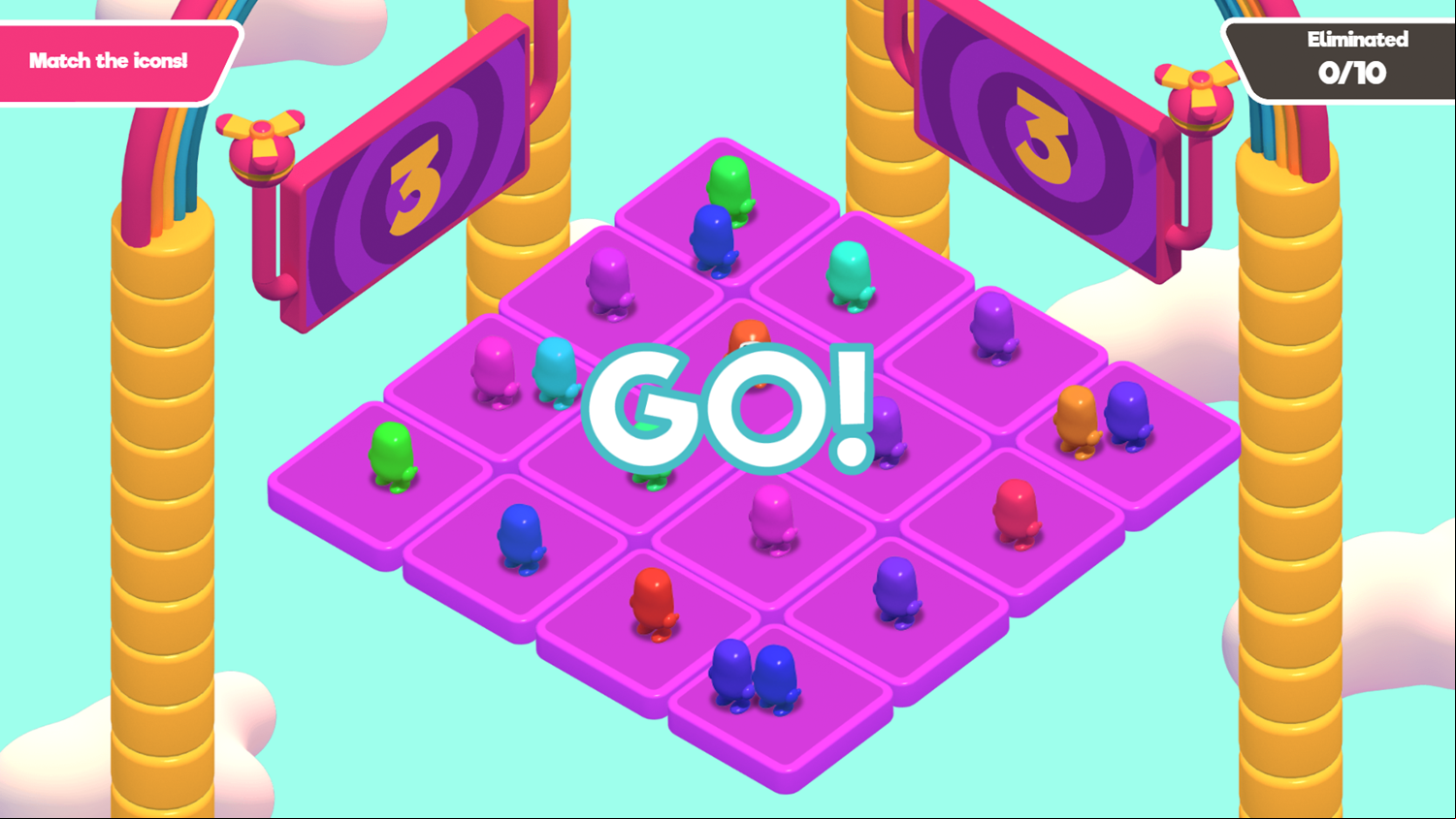 Fall Beans Game Match The Icons Start Screenshot.