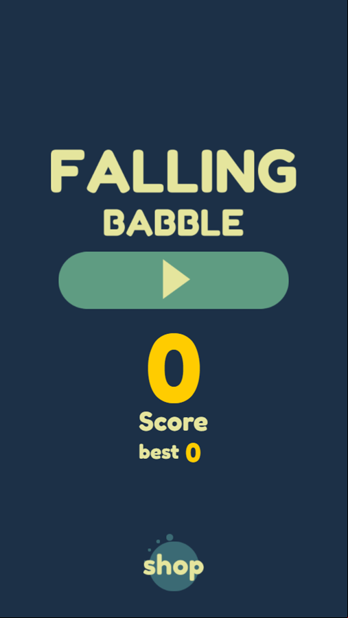 Falling Babble Game Welcome Screen Screenshot.