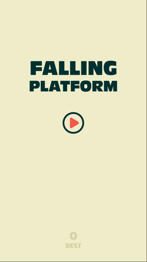 Falling Platform Game Welcome Screen Screenshot.