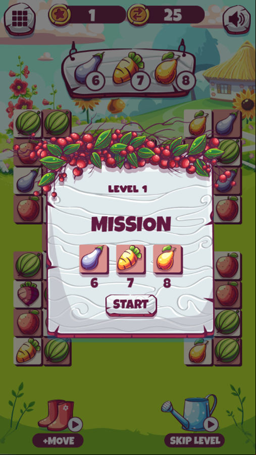 Farm Saga Game Level Mission Screenshot.