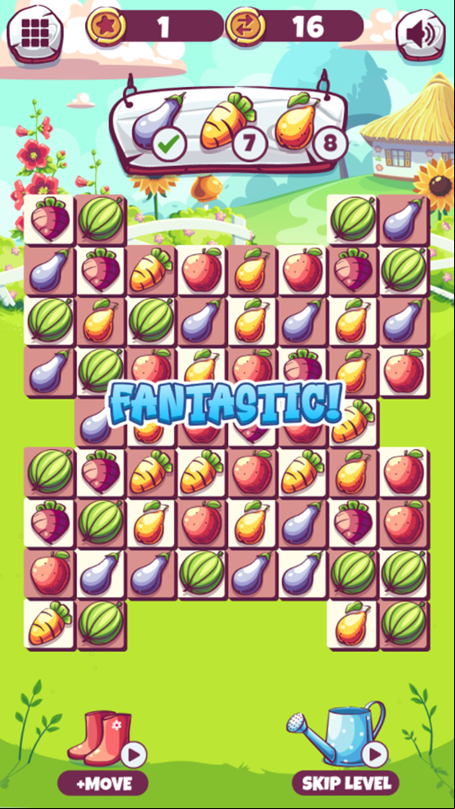 Farm Saga Game Level Play Screenshot.