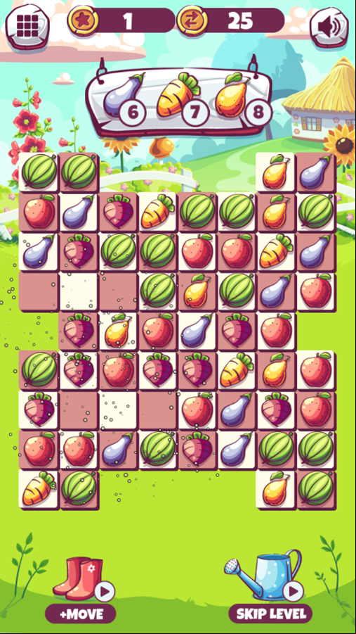 Farm Saga Game Level Start Screenshot.