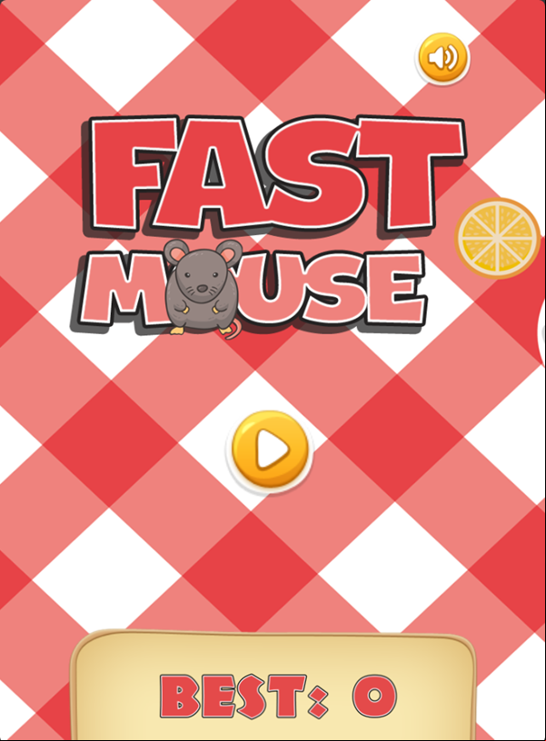 Fast Mouse Game Welcome Screen Screenshot.