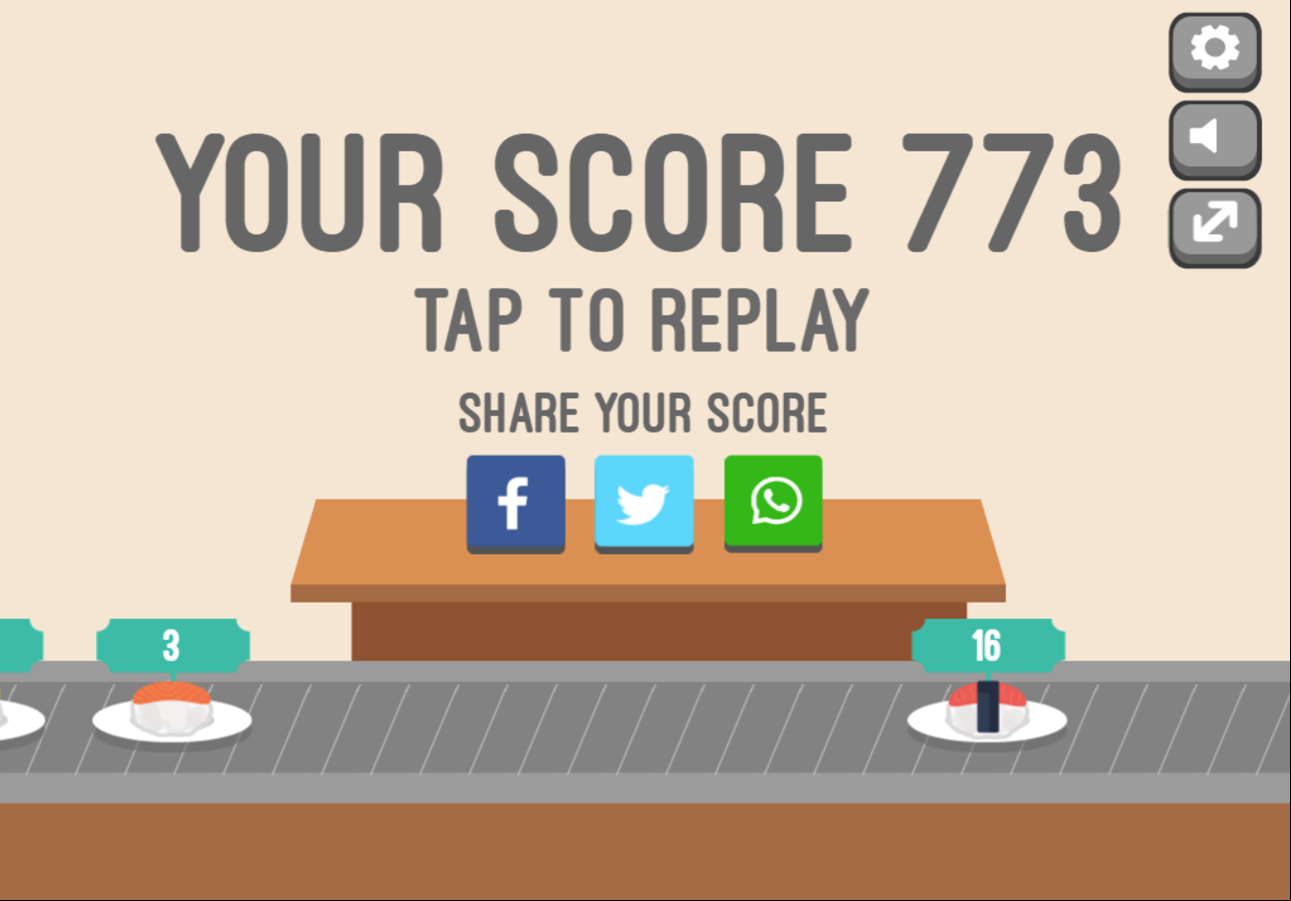 Feed Math Game Over Screenshot.