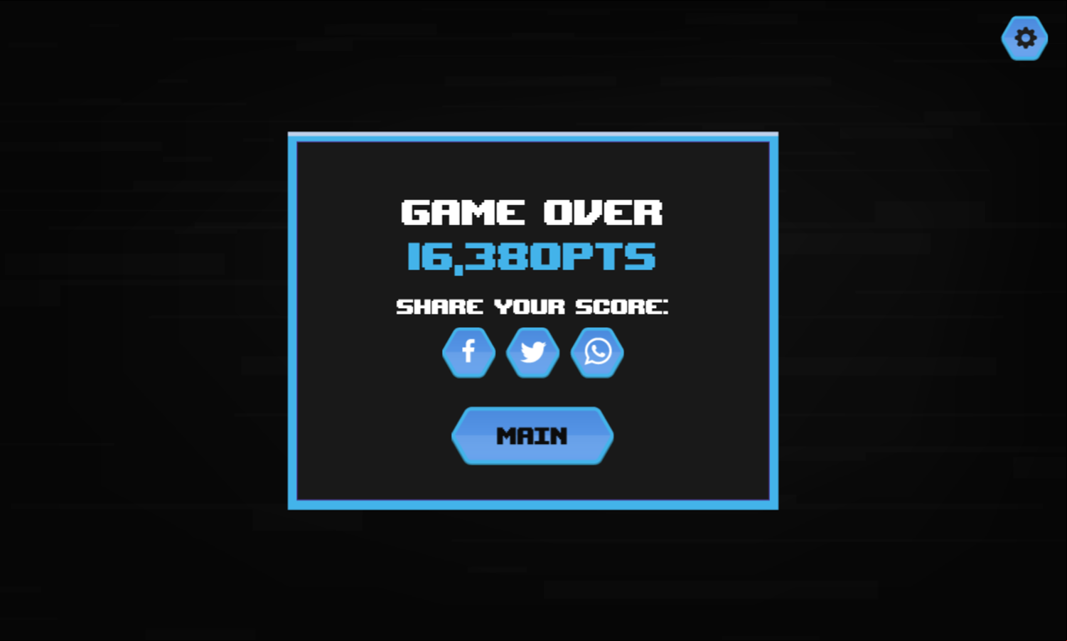 Feed Monster Game Over Points Screenshot.