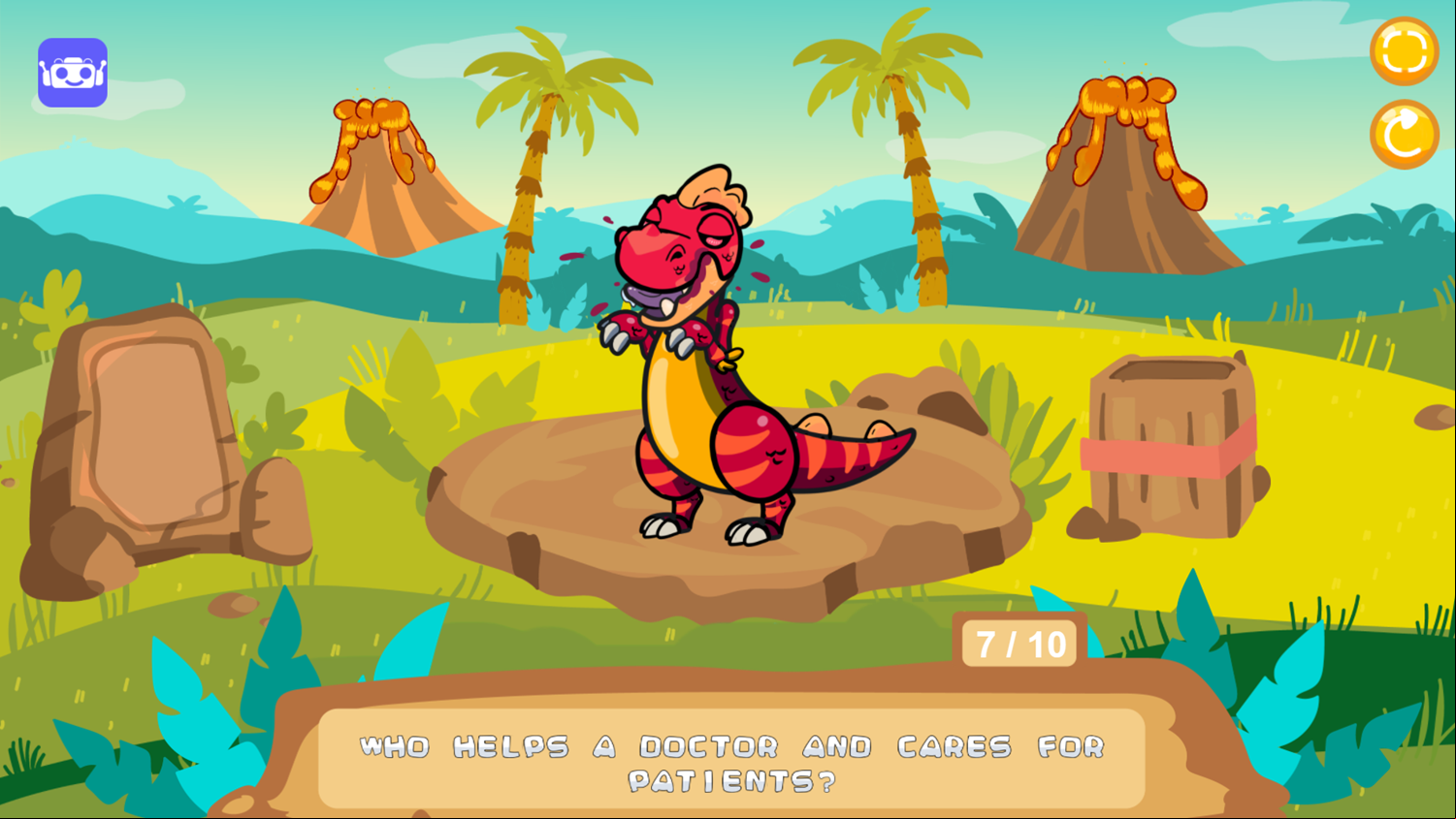 Feed The Dinosaur Game Play Screenshot.