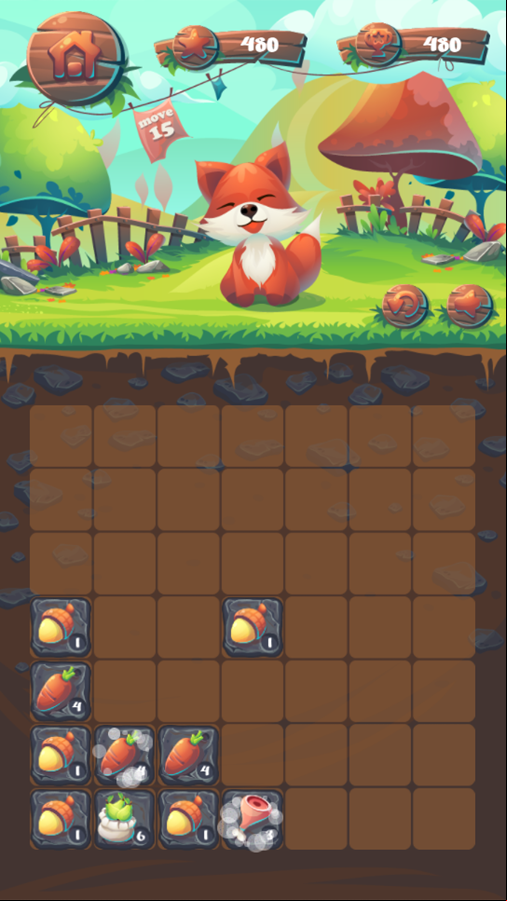 Feed The Fox Game Play Screenshot.