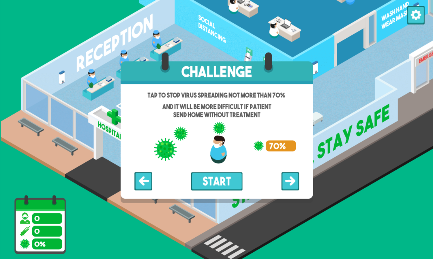 Fight Virus Game Instructions Screenshot.