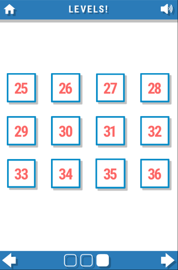 Fill Line Game Level Select Screen Screenshot.