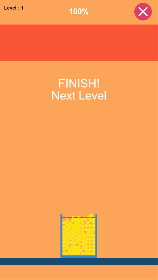 Fill The Box Game Level Finish Screenshot.