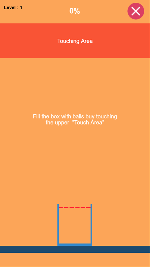 Fill The Box Game Level Start Screenshot.