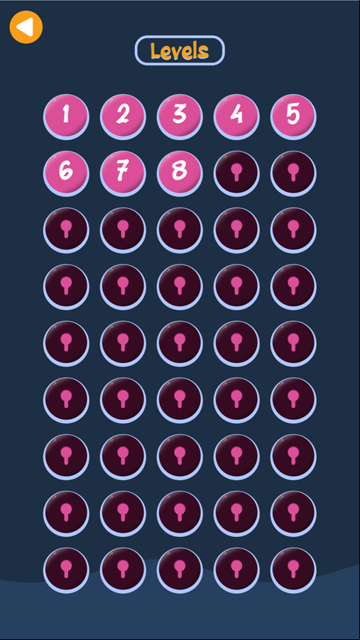 Fill the Water Game Level Select Screen Screenshot.