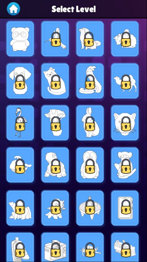 Fill Up Water Game Select Level Screenshot.