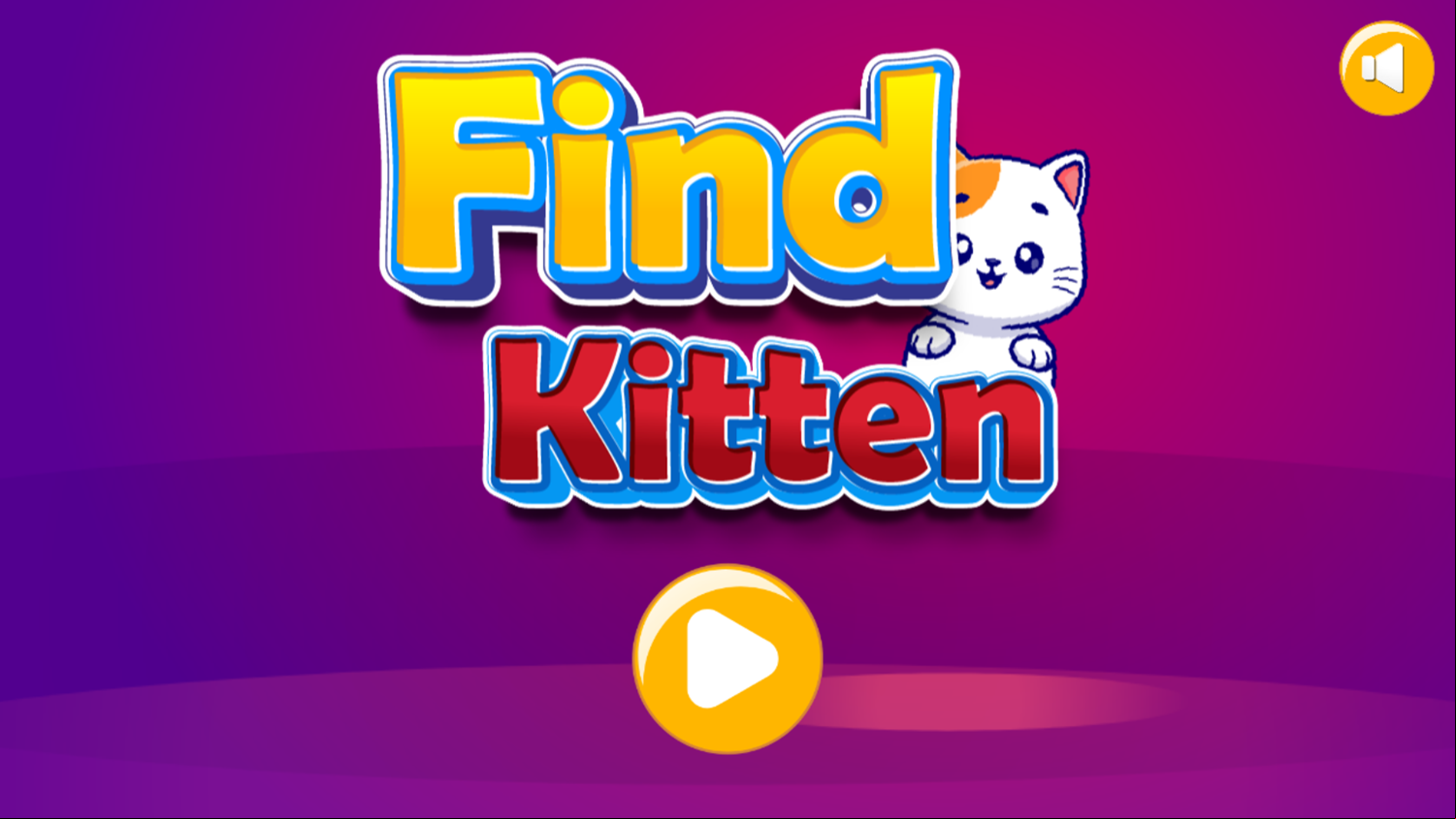 Find Kitten Game Welcome Screen Screenshot.