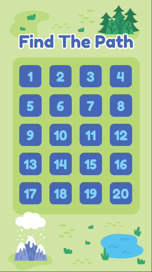 Find Path Animal Game Welcome Screen Screenshot.