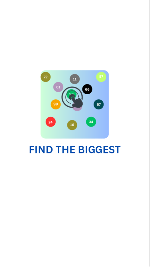 Find The Biggest Game Welcome Screen Screenshot.