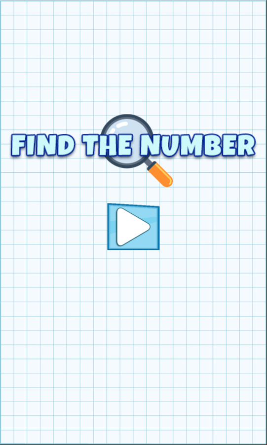 Find The Numbers Game Welcome Screen Screenshot.