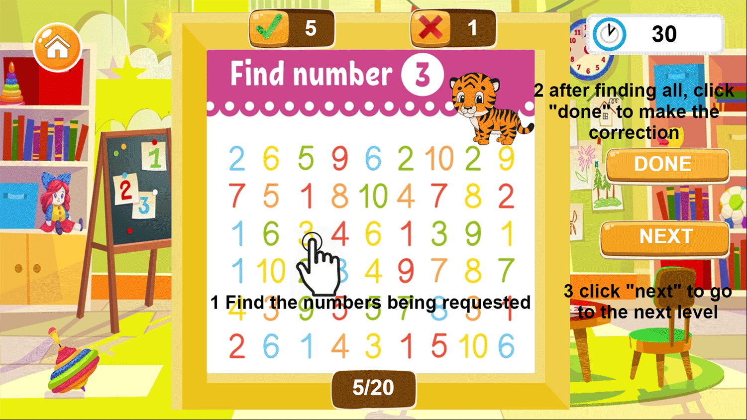 Find The Number How To Play Screenshots.