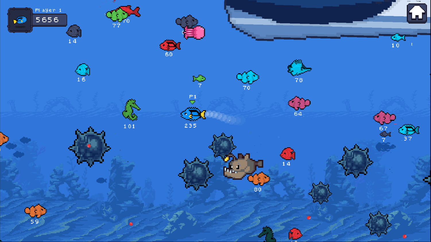 Fish Frenzy Game Jellyfish and Anglerfish Screenshot.