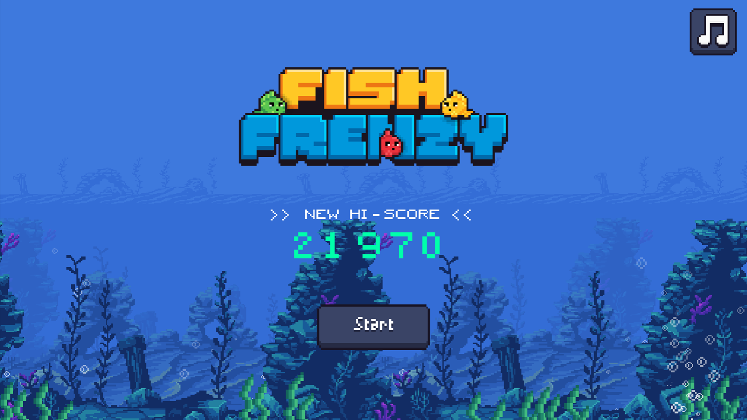 Fish Frenzy Game Welcome Screen Screenshot.