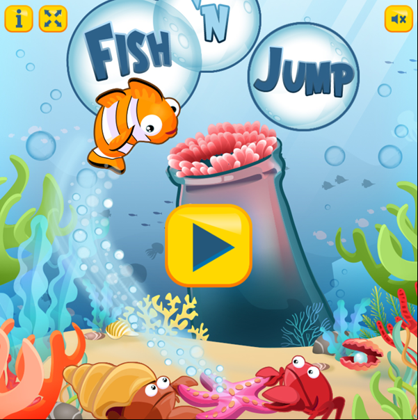 Fish N Jump Game Welcome Screen Screenshot.
