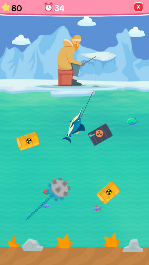 Fishing Tap Game Play Screenshot.