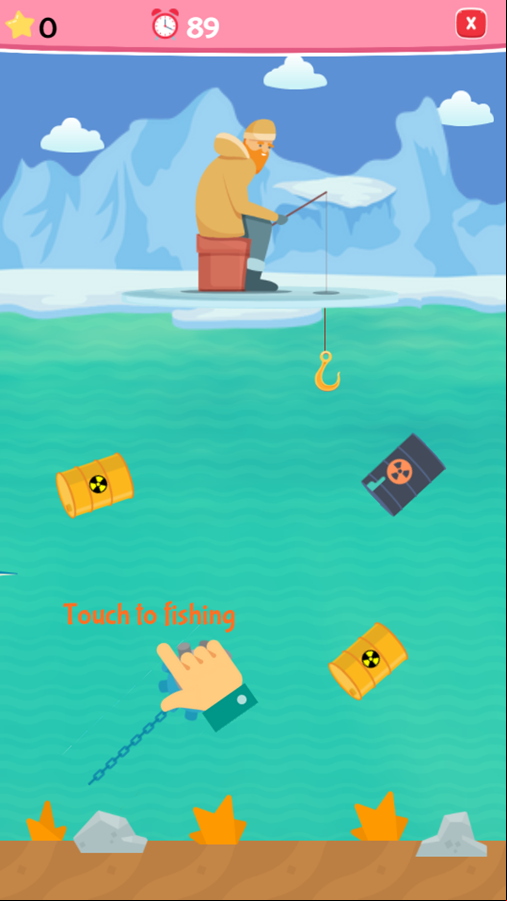 Fishing Tap Game Start Screenshot.