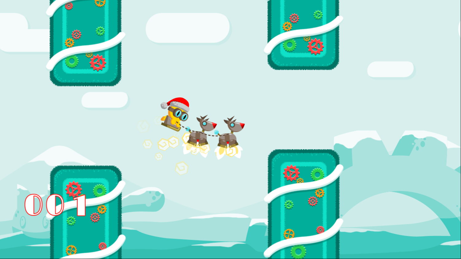 FlapCat Christmas Game Screenshot.