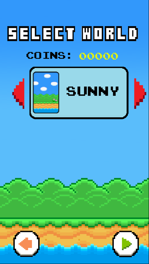 Flappy Buddy Game Select World Screenshot.