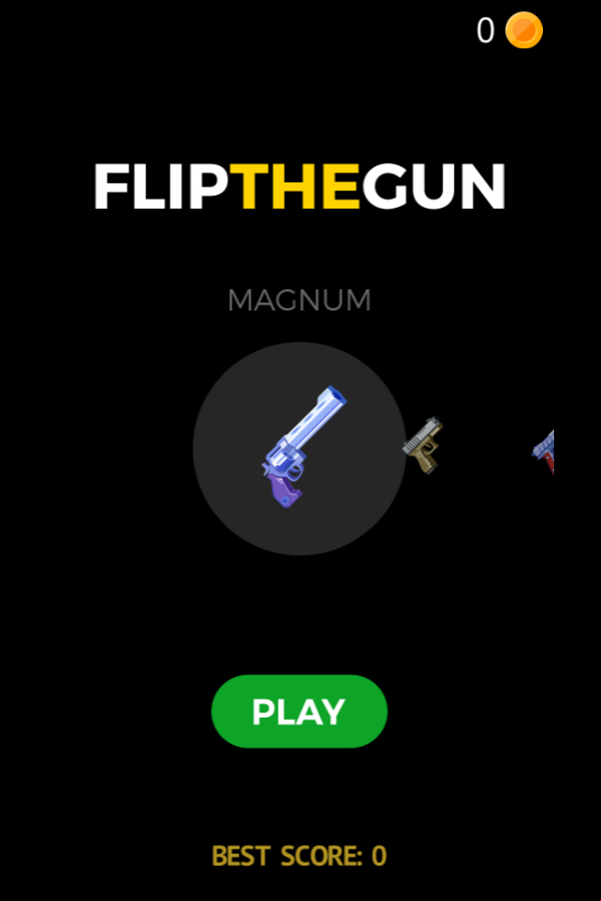 Flip the Gun Game Welcome Screenshot.