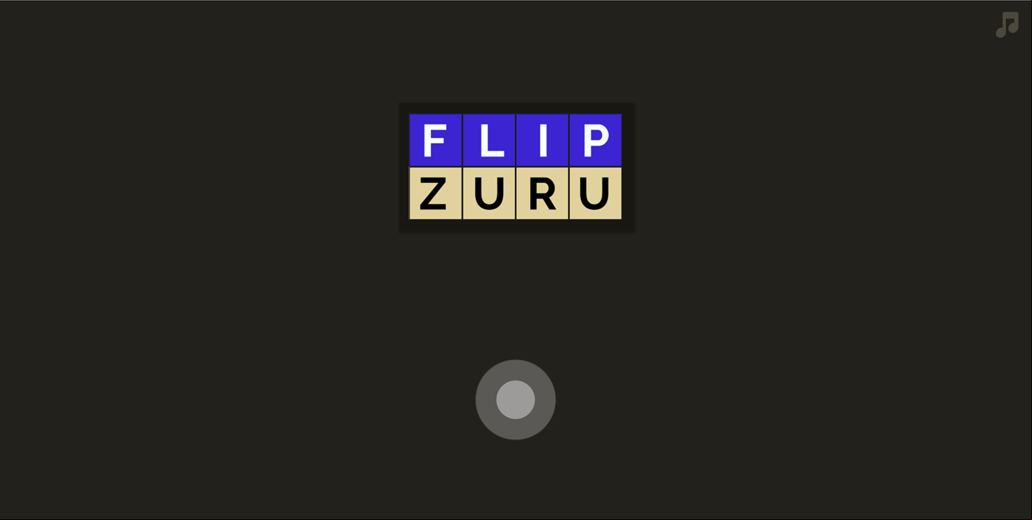 Flip Zuru Game Welcome Screen Screenshot.