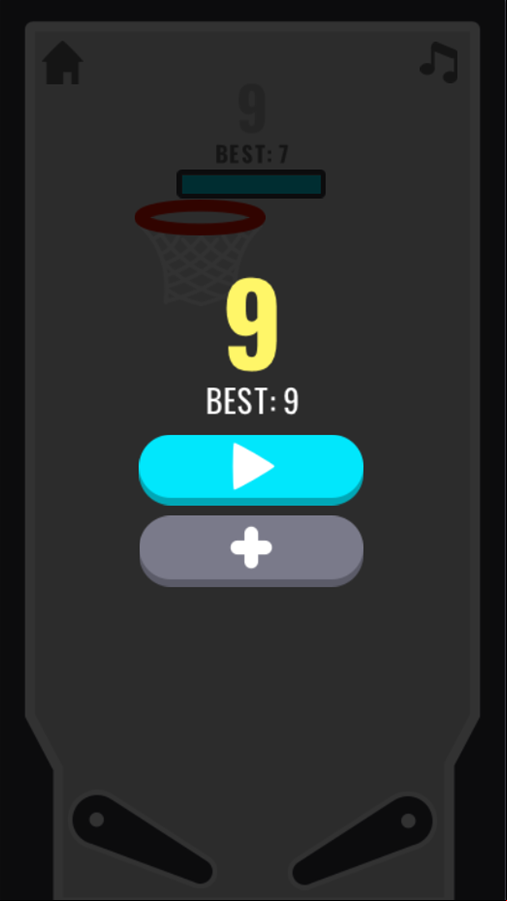Flipper Dunk Game Over Screen Screenshot.
