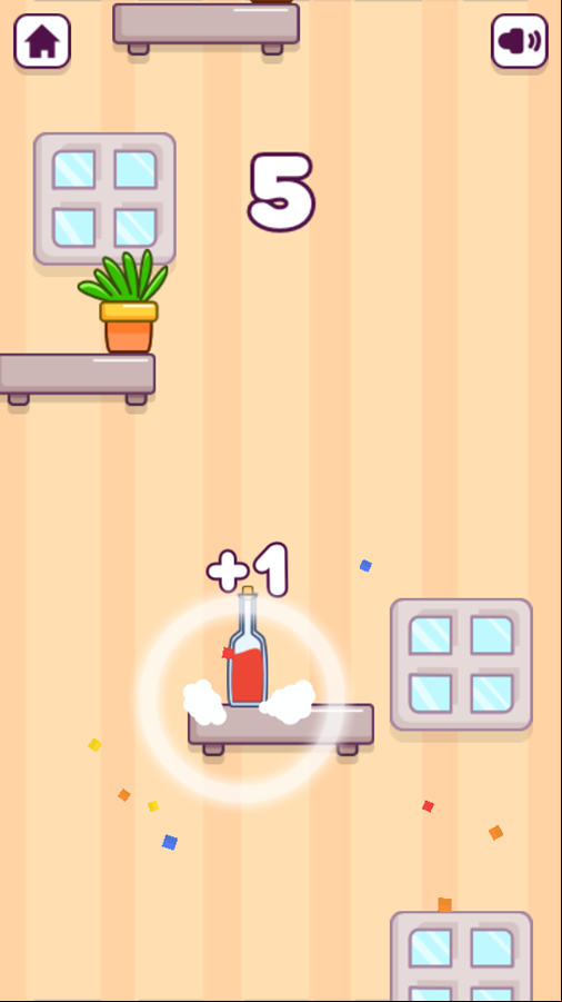 Flippy Bottle Game Play Screenshot.