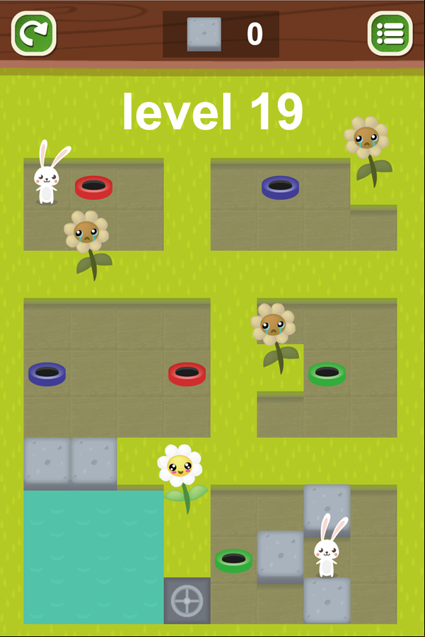 Flowers and Rabbits Game Screenshot.
