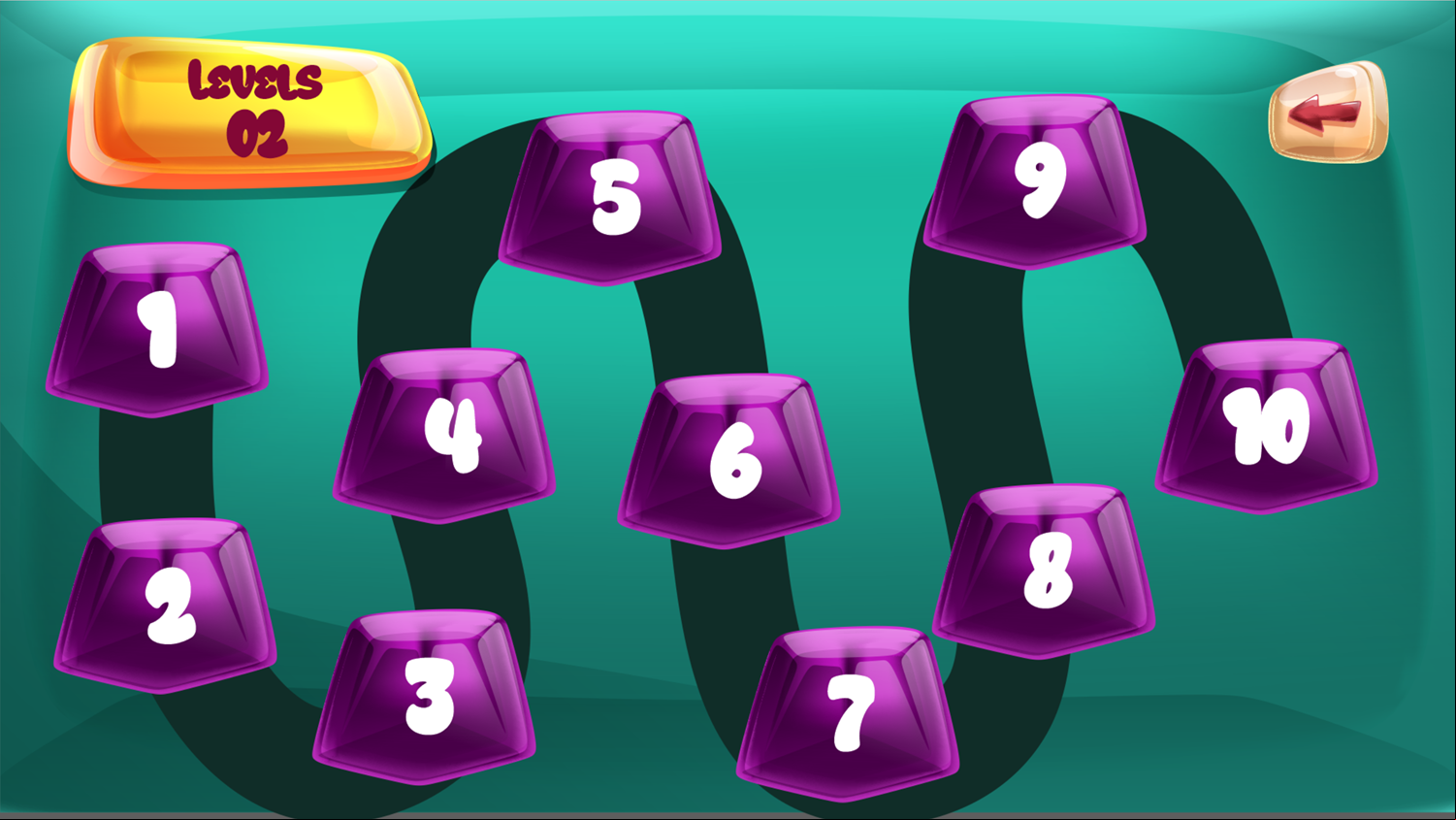 Fluffy Jelly Cat Game Second Level Select Screen Screenshot.