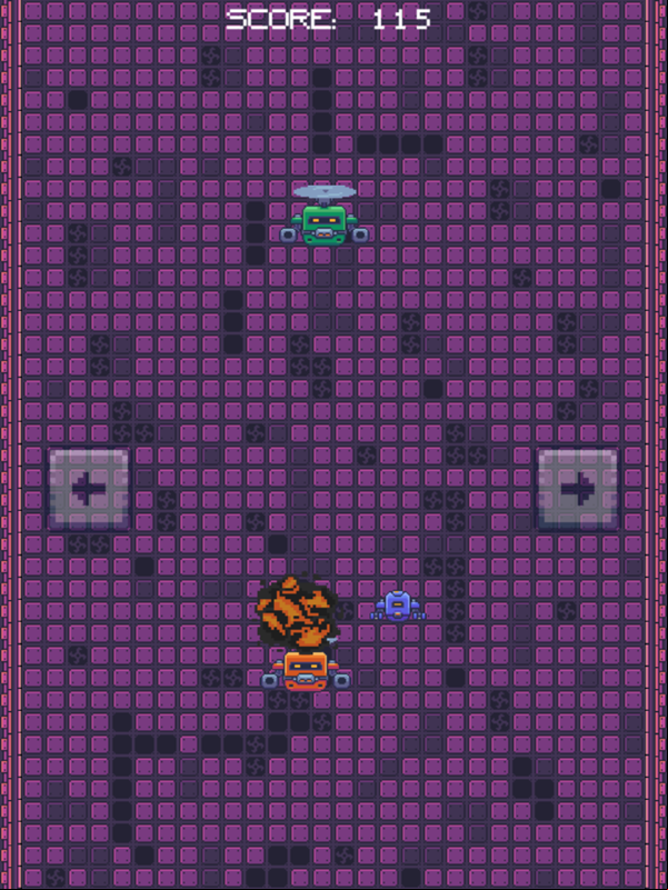Flying Robot Game Over Screenshot.
