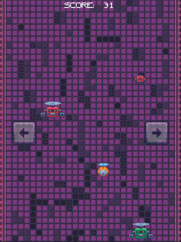Flying Robot Game Play Screenshot.
