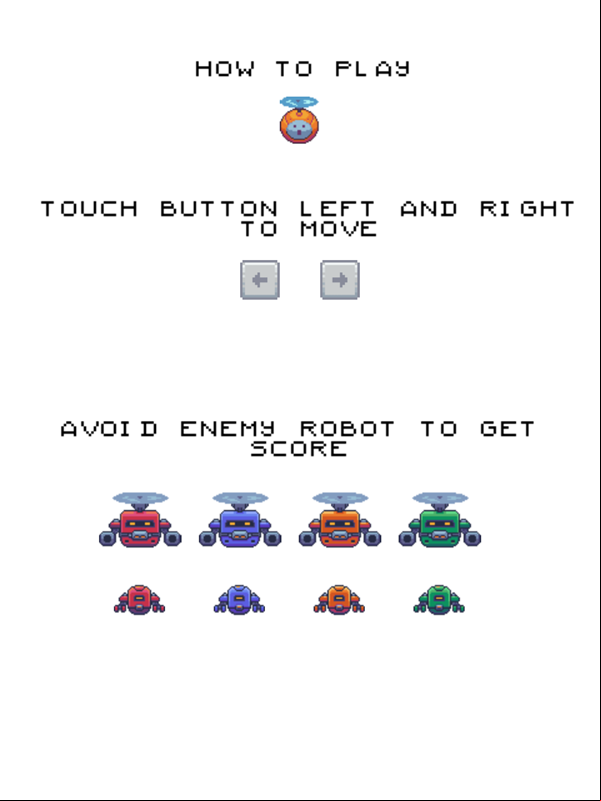 Flying Robot Game How To Play Screenshot.