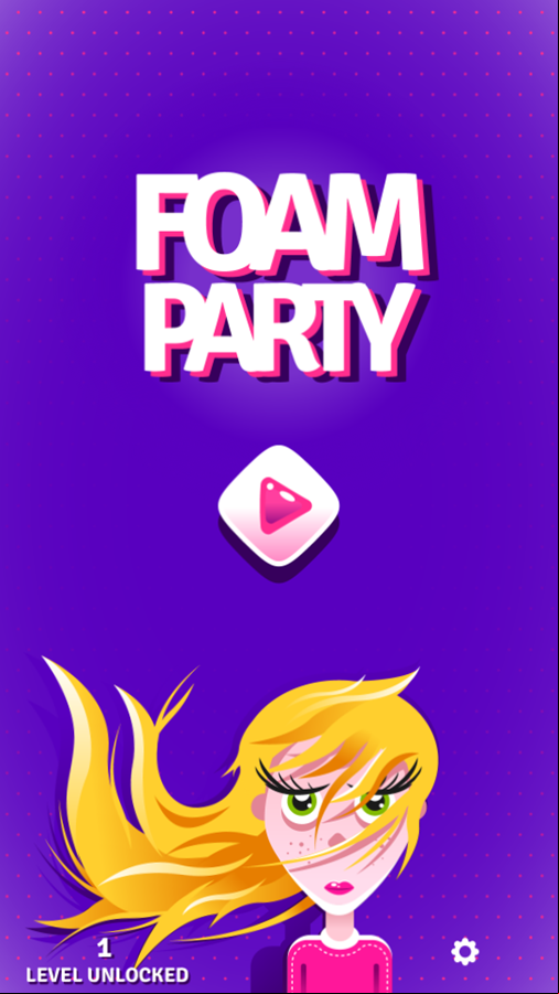 Foam Party Game Welcome Screen Screenshot.