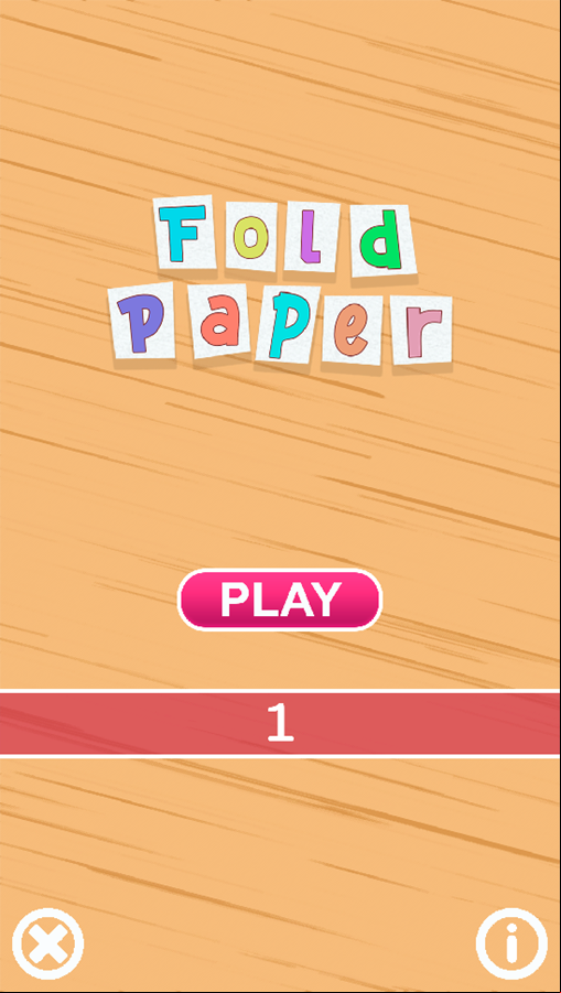 Fold Paper Game Welcome Screen Screenshot.