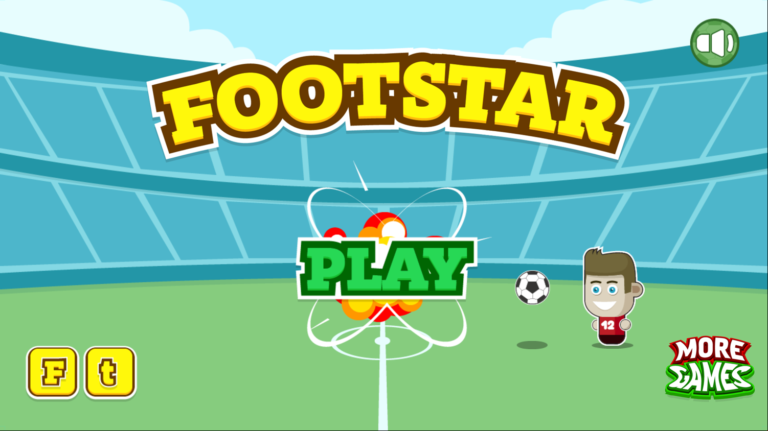 Footstar Game Welcome Screenshot.