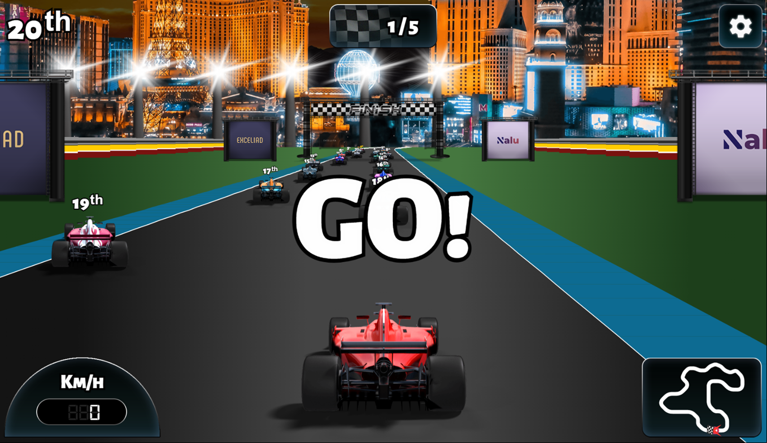 Formula Rush Game Start Screenshot.