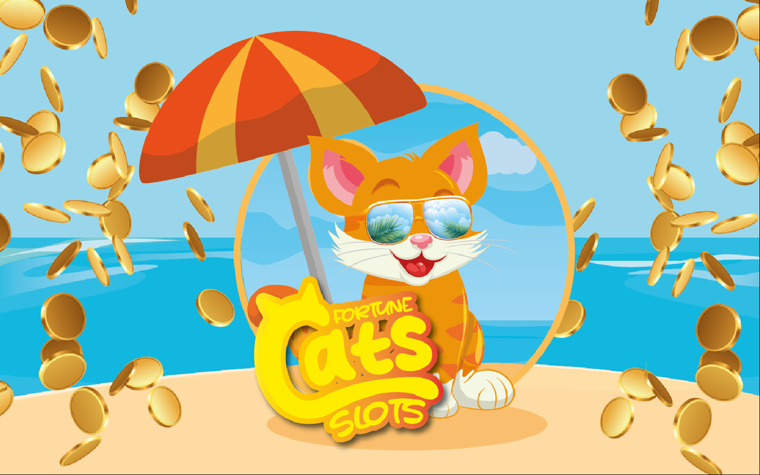 Fortune Cats Slots Game Welcome Screen Screenshot.