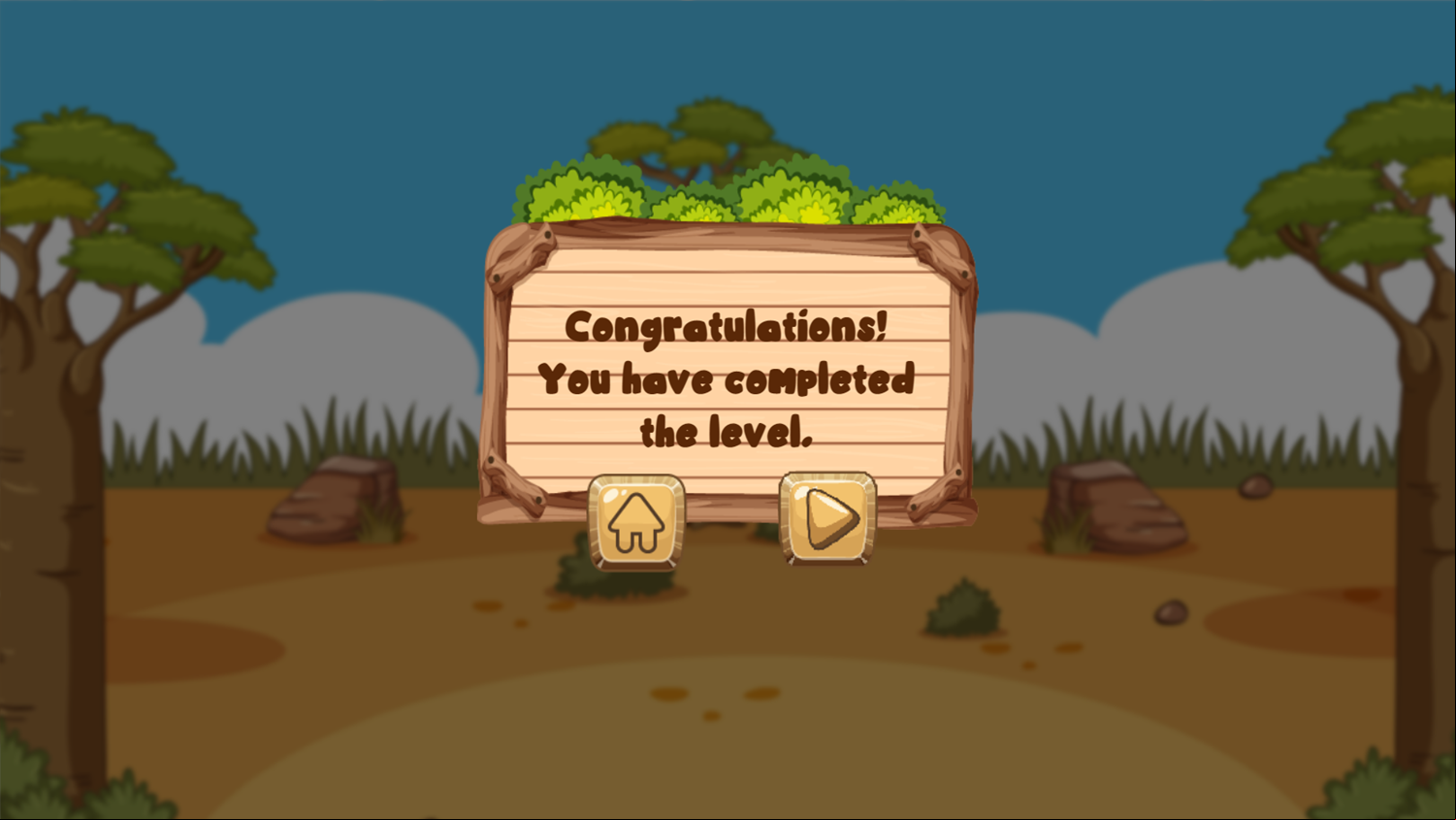 Four Seasons Game Level Completed Screenshot.