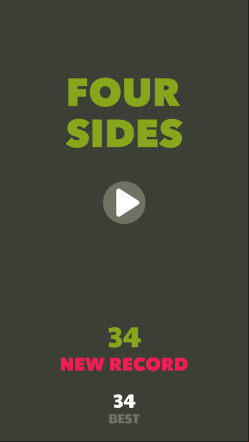 Four Sides Game Best Score Screenshot.
