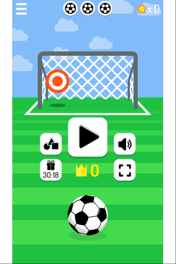 Free Kick Game Welcome Screenshot.