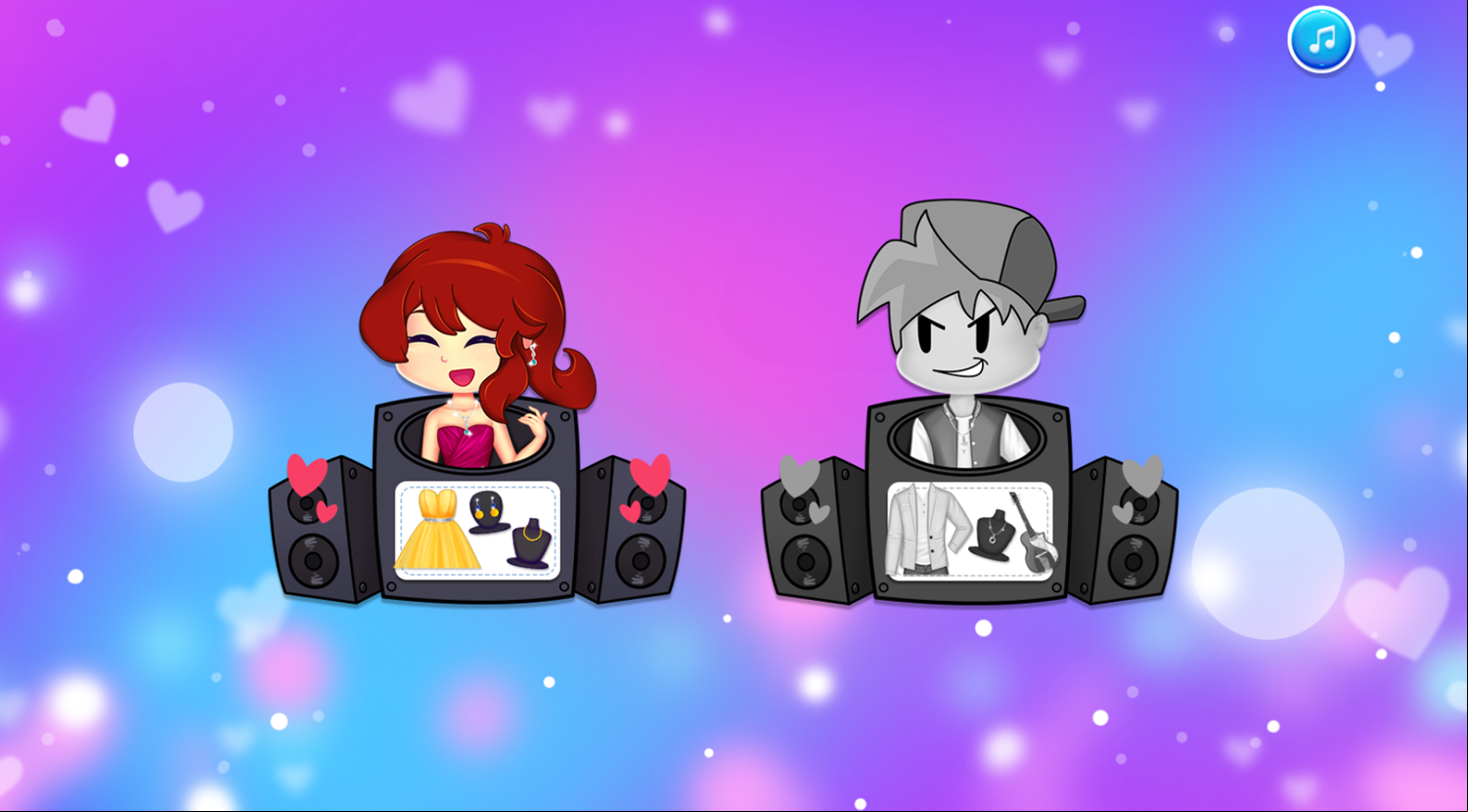 Friday Night Funkin First Date Game Couple Select Screenshot.