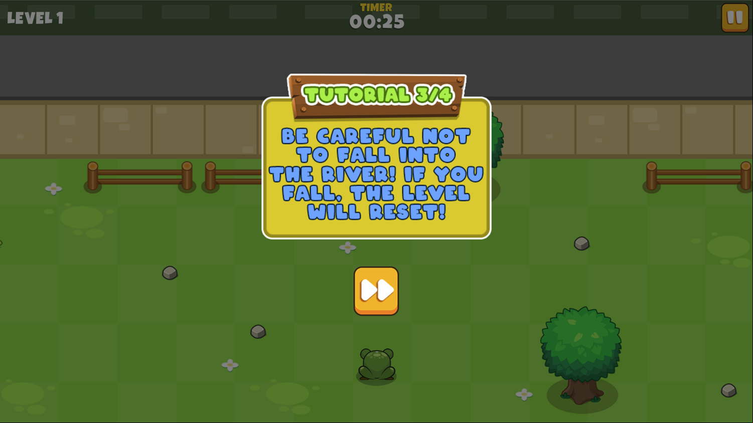 Frogie Cross the Road Game Help Screen River Screenshot.