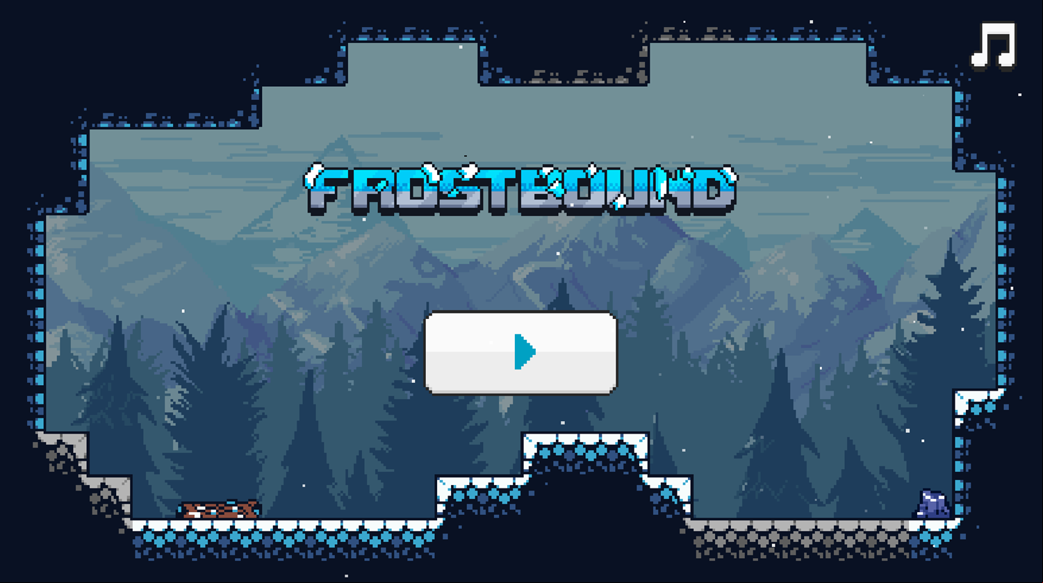 Frostbound Game Welcome Screen Screenshot.